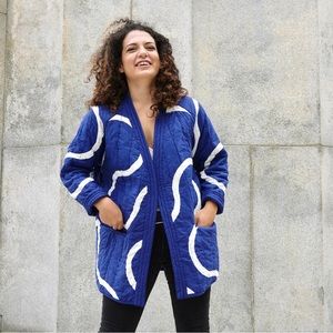 Haptic Lab Blue Snake Path Quilt Coat - Size S/P - Like New